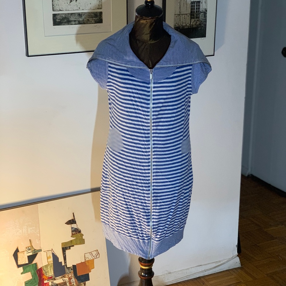 Jean Paul Gaultier - Vintage Blue & White Cotton Dress - Size L